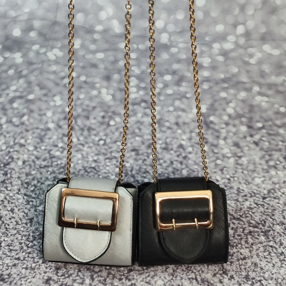 Mini Crossbody Bundle Set of 2 Black and Silver with Gold Tone Hardware NWOT - Picture 1 of 8